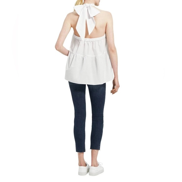 Theory White Tiered Halter Top. Pre-Owned. - Picture 6 of 14